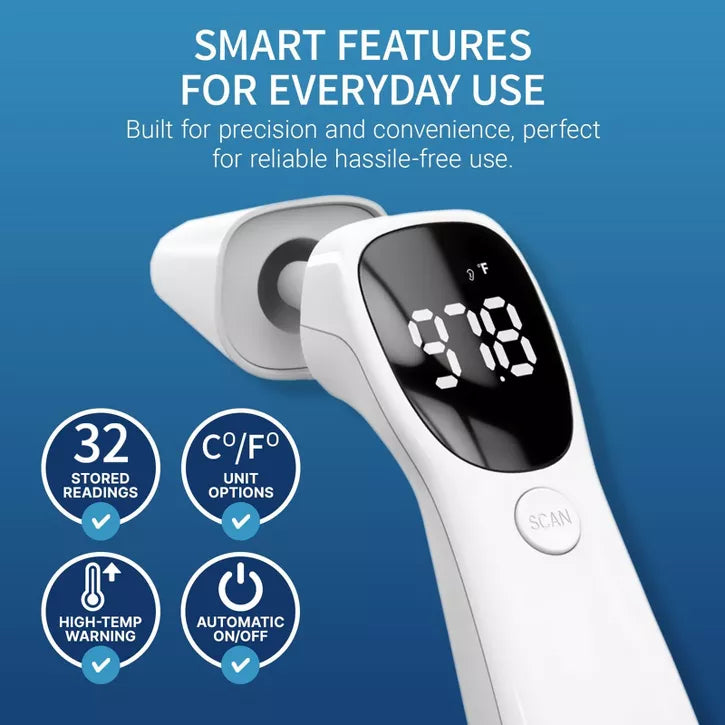 Dual-Mode Infrared Thermometer with Memory Storage and Instant One-Second Readings