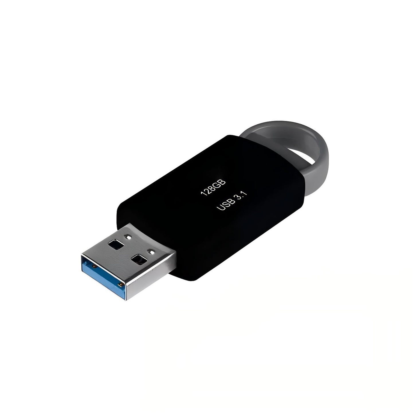 High-Speed 128GB USB 3.1 Flash Drive with Integrated Key Ring Loop