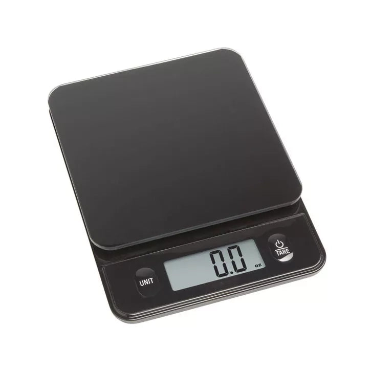 Compact Digital Kitchen Scale with Tempered Glass Platform and Tare Function