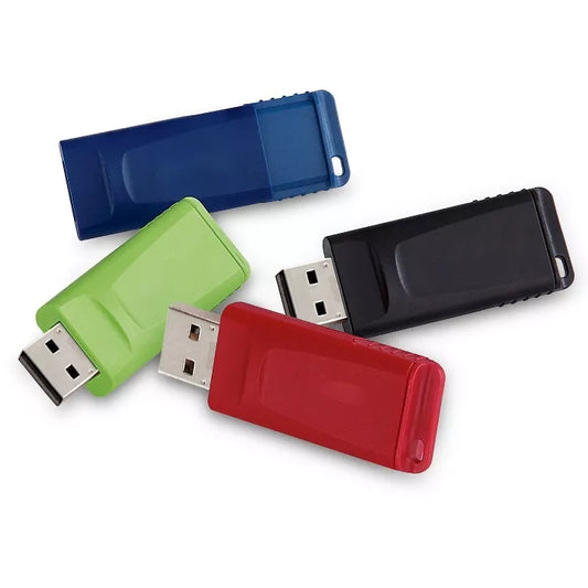 Colorful Retractable USB Flash Drive with Cap-Free Sliding Design and Keyring Hole