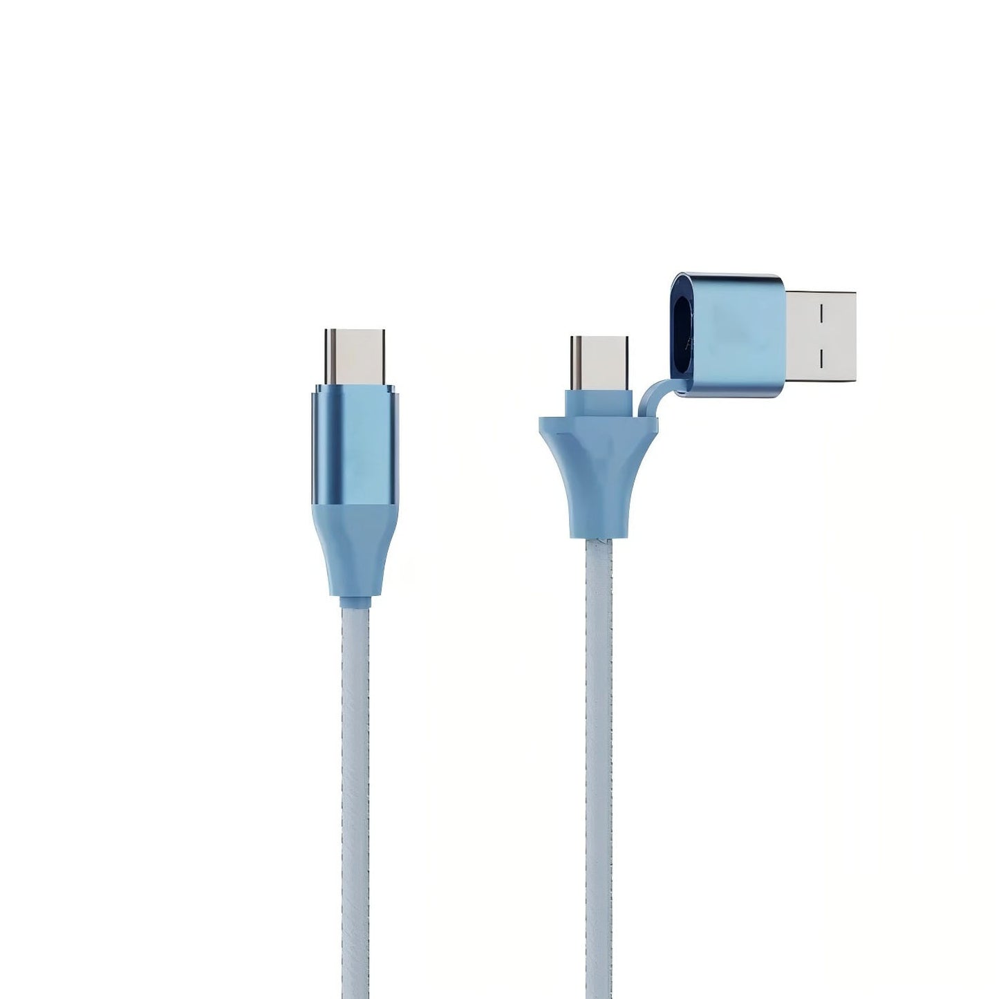 6-Foot 2-in-1 USB to USB-C Braided Cable with Reversible Connector and Velcro Tie