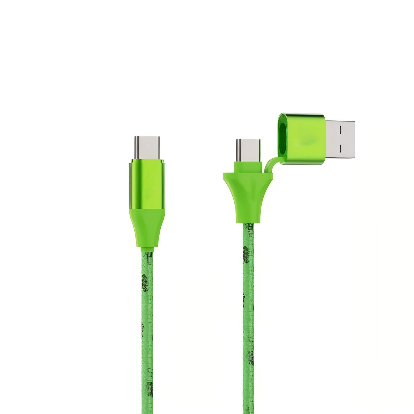 6-Foot 2-in-1 USB to USB-C Braided Cable with Reversible Connector and Velcro Tie