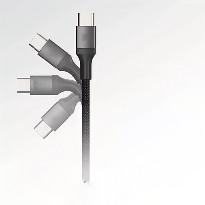 Versatile 2-in-1 Braided Charging Cable with Interchangeable USB-C and Lightning Connectors