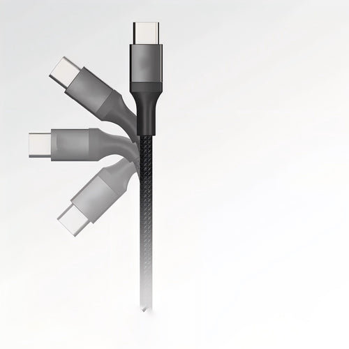Versatile 2-in-1 Braided Charging Cable with Interchangeable USB-C and Lightning Connectors