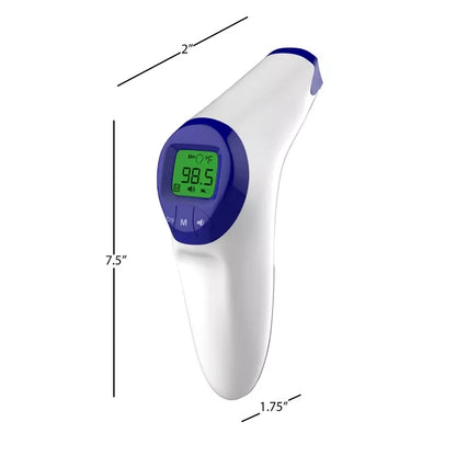 Touchless Infrared Forehead Thermometer with Silent Mode and Clear LCD Display