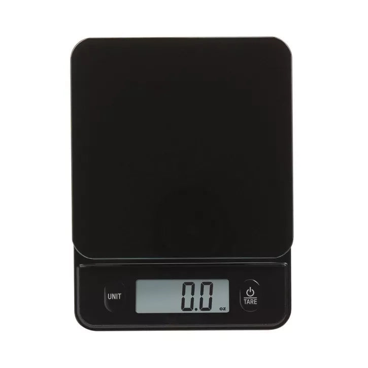 Compact Digital Kitchen Scale with Tempered Glass Platform and Tare Function