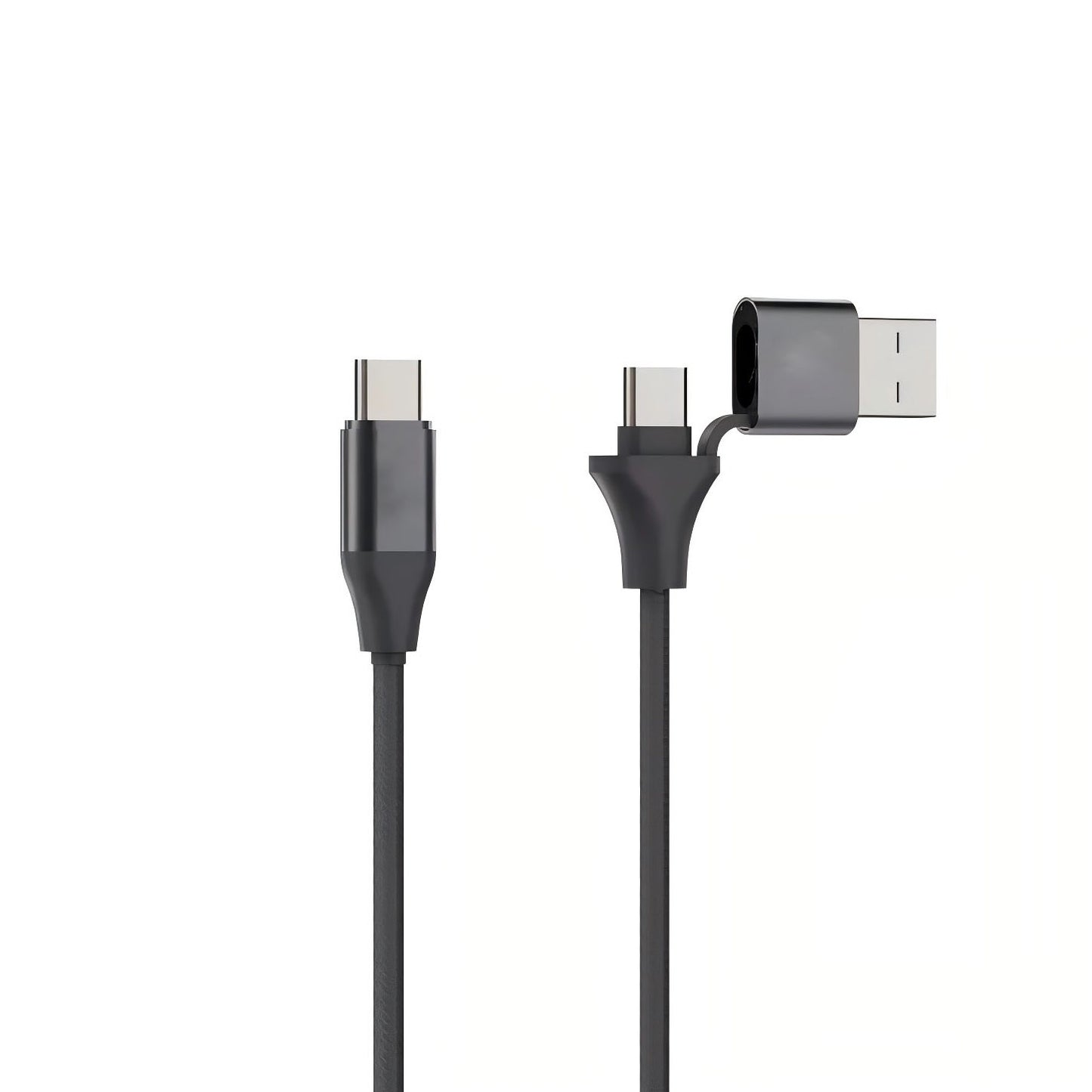 6-Foot 2-in-1 USB to USB-C Braided Cable with Reversible Connector and Velcro Tie