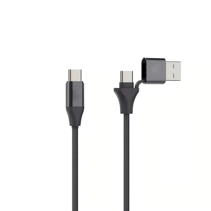 6-Foot 2-in-1 USB to USB-C Braided Cable with Reversible Connector and Velcro Tie
