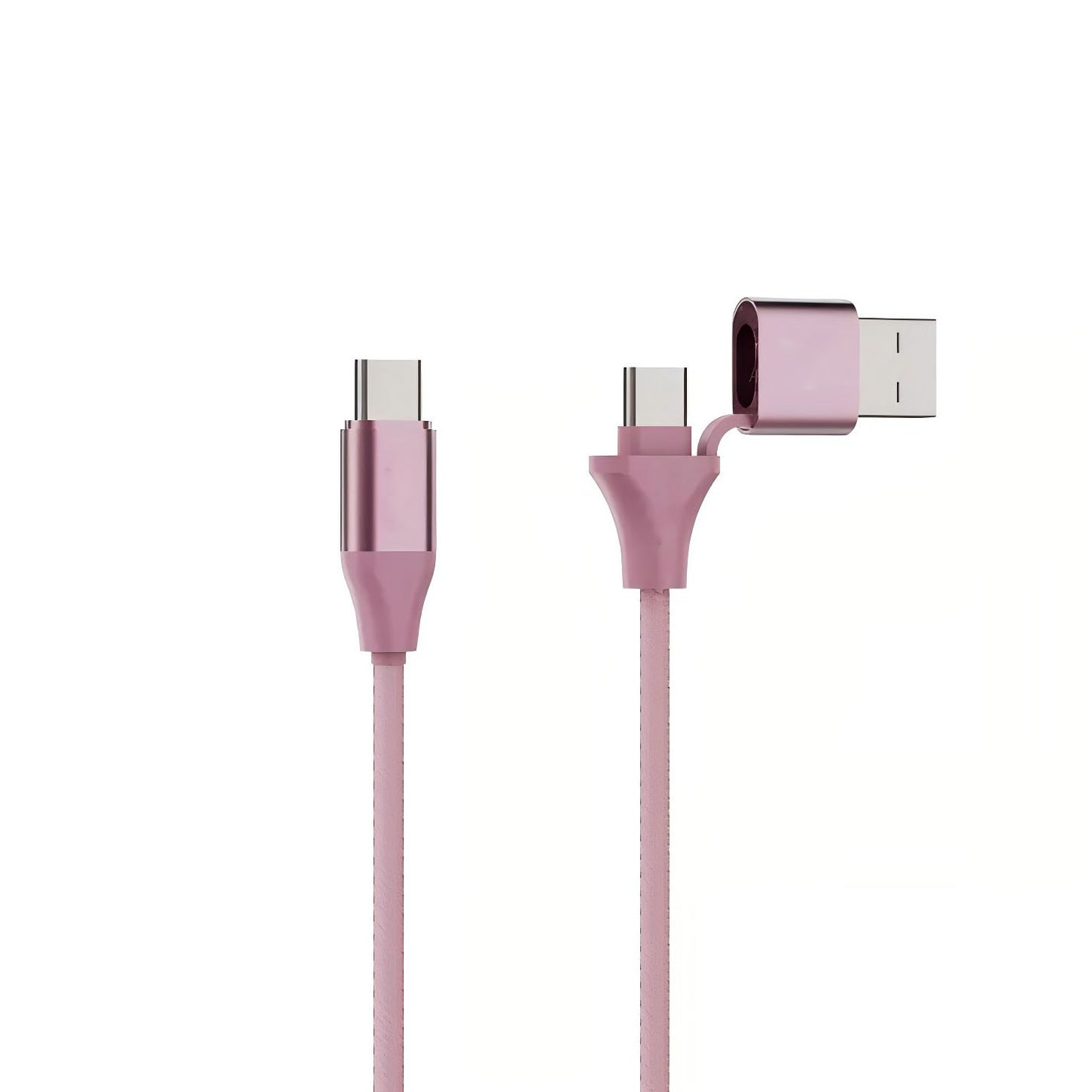 6-Foot 2-in-1 USB to USB-C Braided Cable with Reversible Connector and Velcro Tie