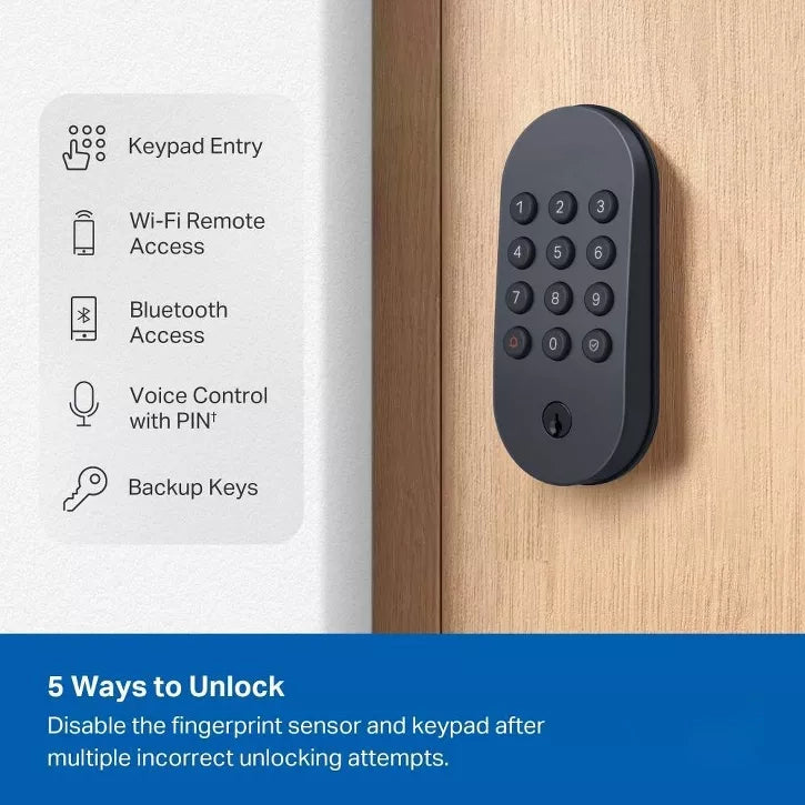 Oval Smart Deadbolt Lock with Illuminated Keypad and Remote Access Control