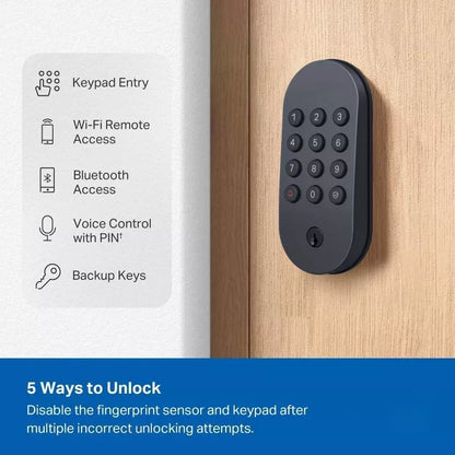 Oval Smart Deadbolt Lock with Illuminated Keypad and Remote Access Control
