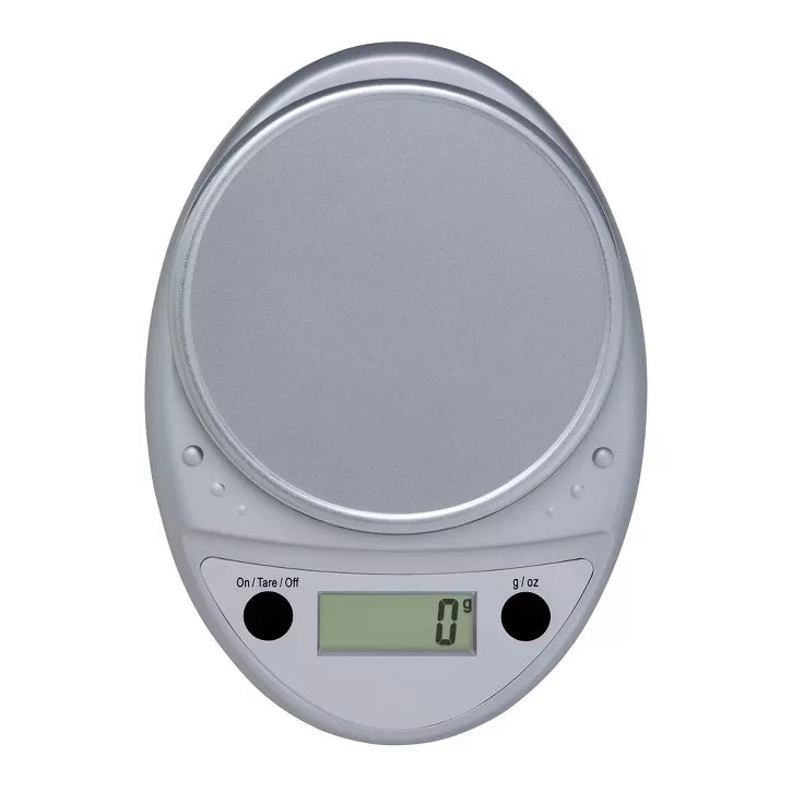 Round Digital Kitchen Scale with Two-Button Operation and Compact Design