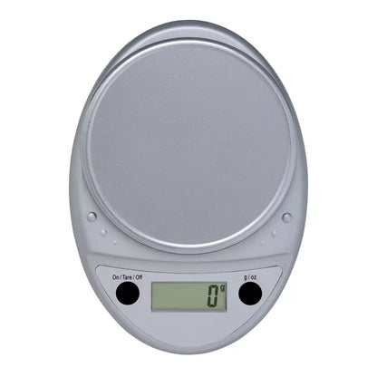 Round Digital Kitchen Scale with Two-Button Operation and Compact Design